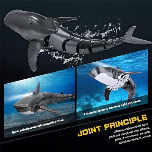 2.4G Remote Control Shark Toy 1:18 Scale High Simulation Shark Shark for Pool - Picture 5 of 6